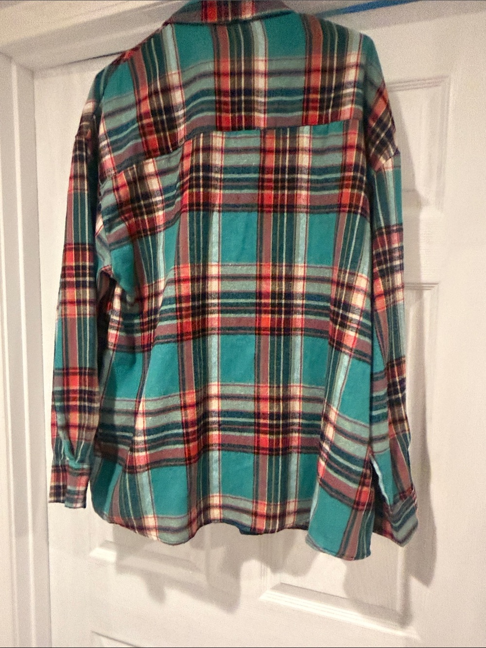 Teal & Red Plaid Button-Up Shirt - Picture 3 of 3